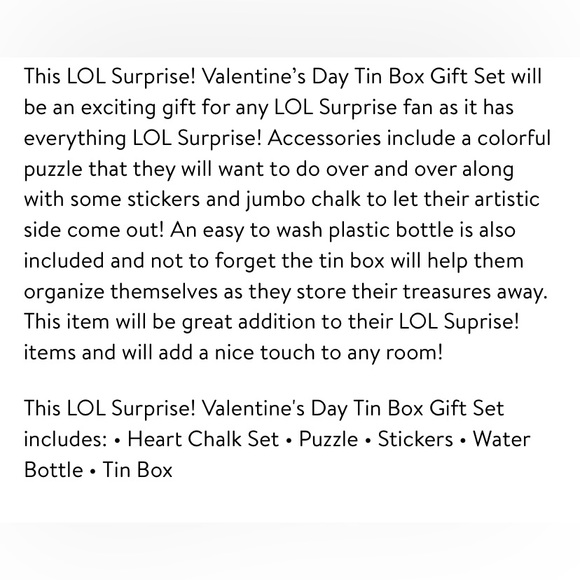 Valentine’s Day Lol Surprise Tin Box gift Set. - Picture 6 of 7